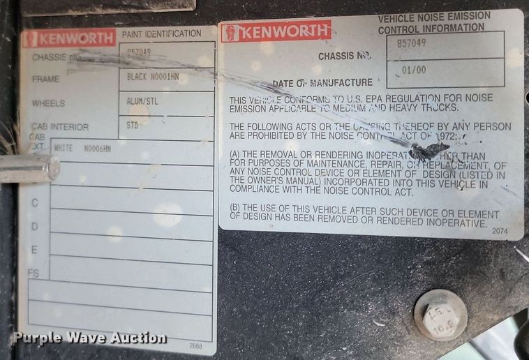 image for item OD9671 2000 Kenworth  W900B ready mix truck