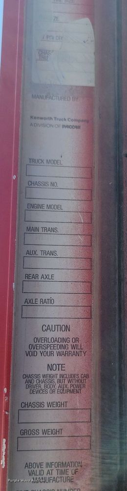 image for item OD9707 1996 Kenworth  dump truck