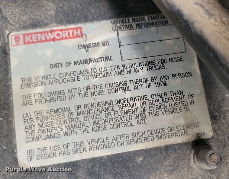 image for item OD9707 1996 Kenworth  dump truck