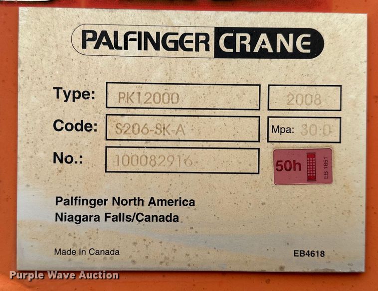image for item OF9965 2008 Palfinger PK12000 knuckle boom crane