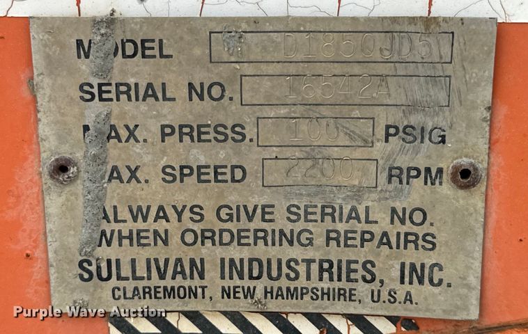 image for item OF9990 Sullivan D185QV air compressor