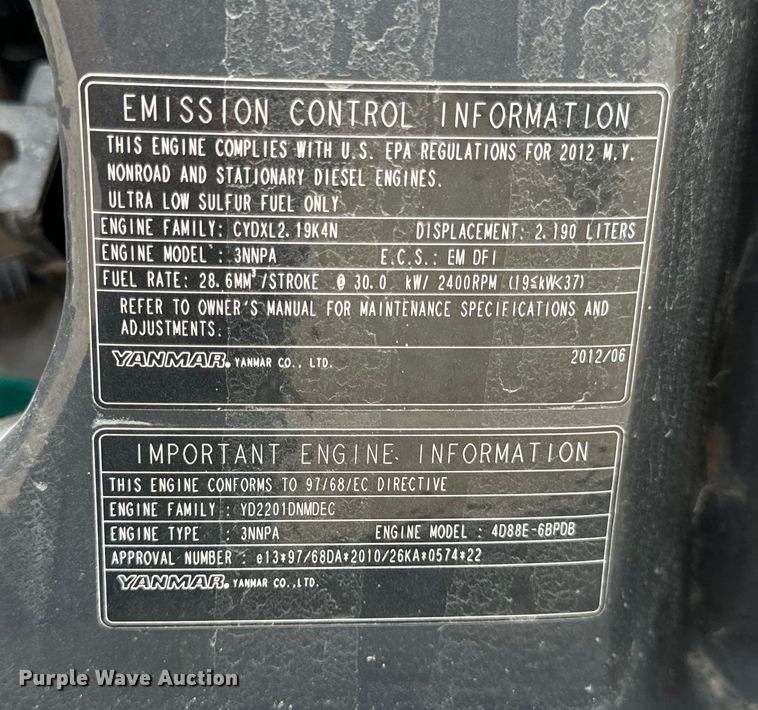 image for item OF9996 2012 Komatsu PC55MR-3 mini excavator