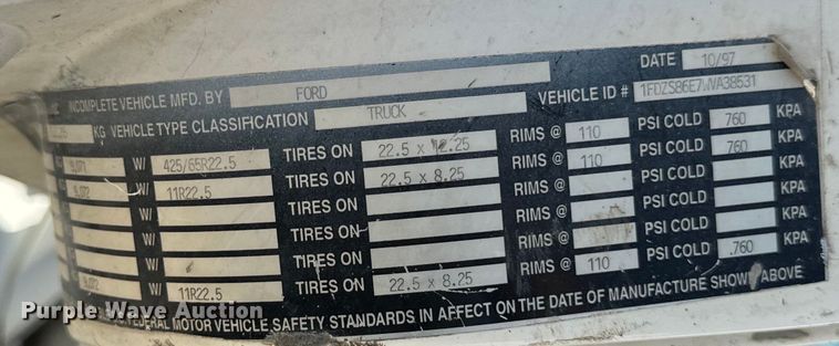 image for item OG9630 1998 Ford  LT8500 ready mix truck