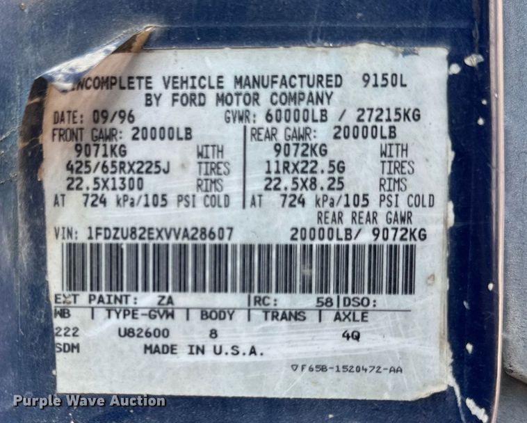 image for item OG9631 1997 Ford  LT8000 ready mix truck