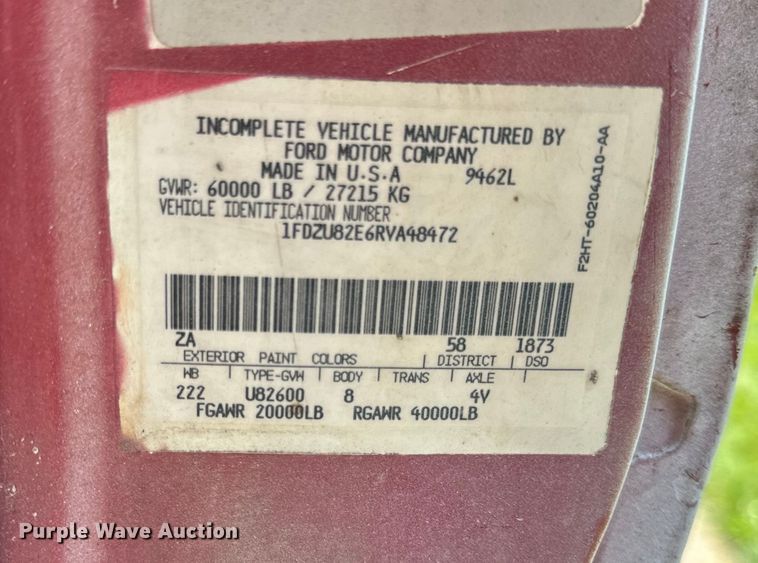 image for item OG9633 1994 Ford LT8000 ready mix truck