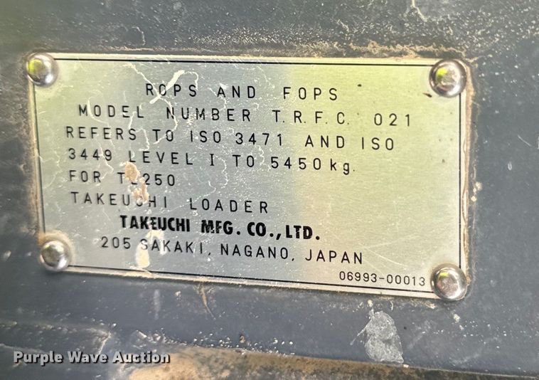 image for item OG9639 2009 Takeuchi TL250 tracked skid steer loader