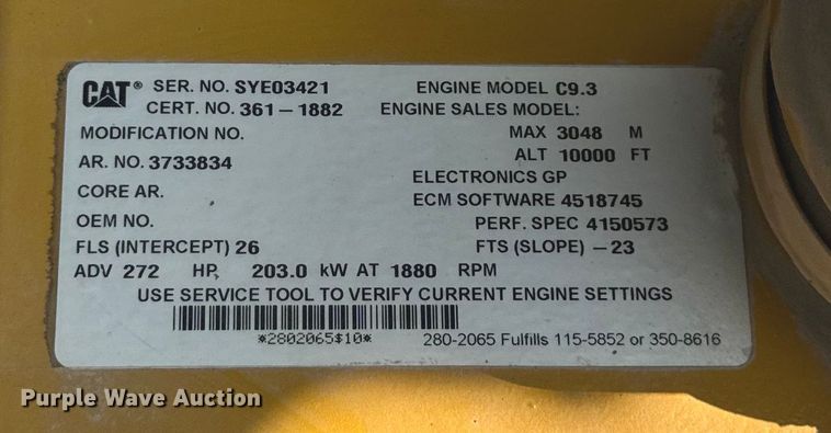 image for item OG9640 2015 Caterpillar  336FL excavator