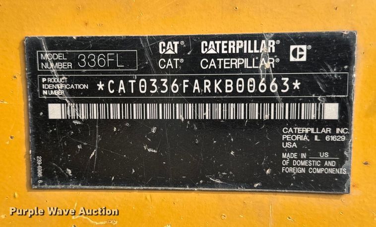 image for item OG9640 2015 Caterpillar  336FL excavator