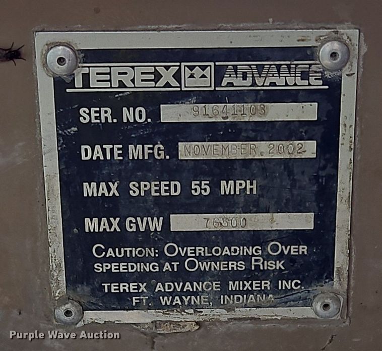 image for item OJ9806 2003 Terex  Advance  ready mix truck