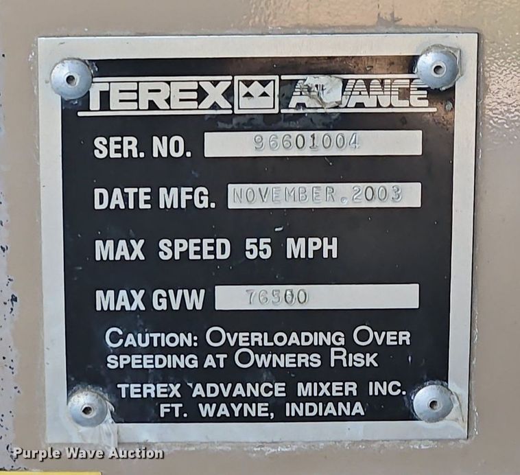image for item OJ9807 2004 Terex Advance ready mix truck