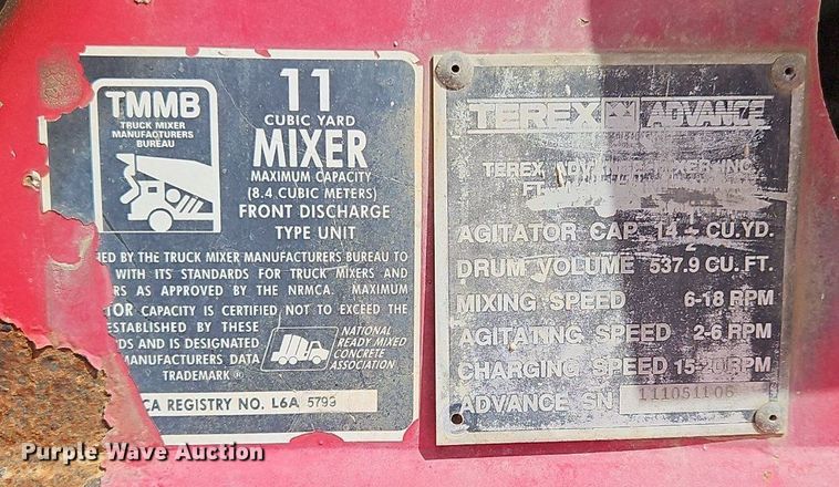 image for item OJ9808 2006 Terex  Advance ready mix truck