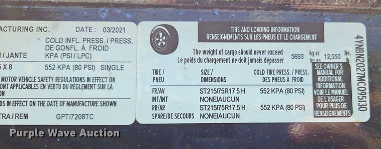 image for item OK9978 2022 Anderson  GPTI7208TC tilt deck equipment trailer