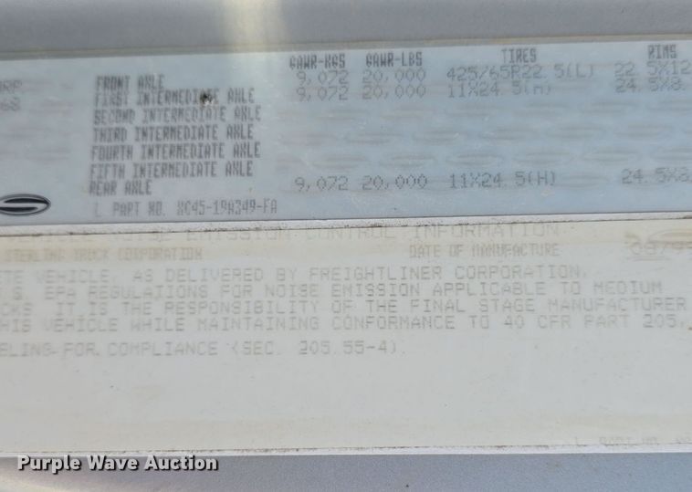 image for item DQ4620 2000 Sterling LT9500 dump truck