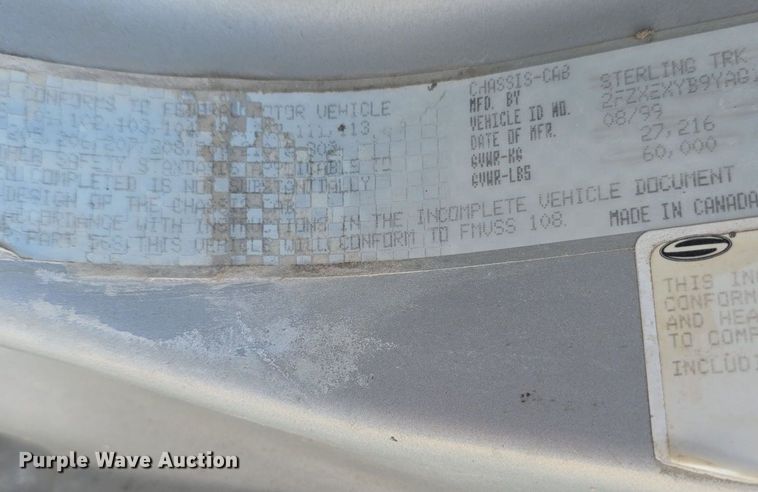 image for item DQ4620 2000 Sterling LT9500 dump truck