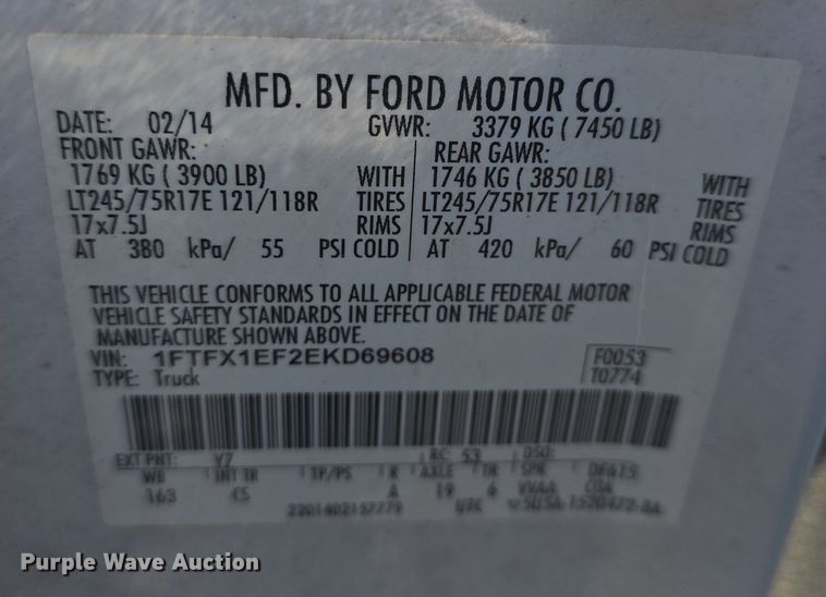 image for item DQ5154 2014 Ford F150  SuperCab pickup truck