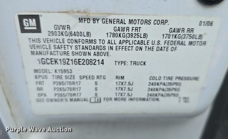 image for item DQ5155 2006 Chevrolet Silverado 1500 Ext. Cab pickup truck