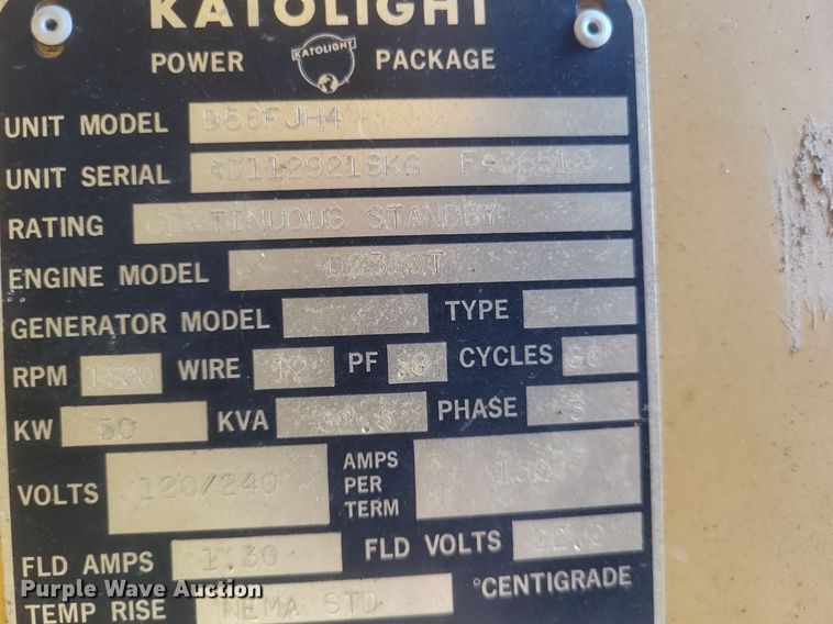 image for item DR4974 Katolight D50F JH4 generator