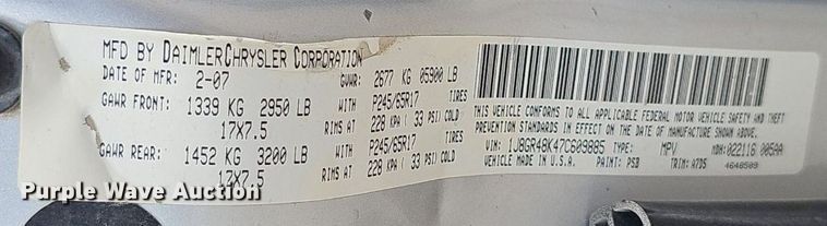 image for item DS4716 2007 Jeep Grand Cherokee Laredo SUV