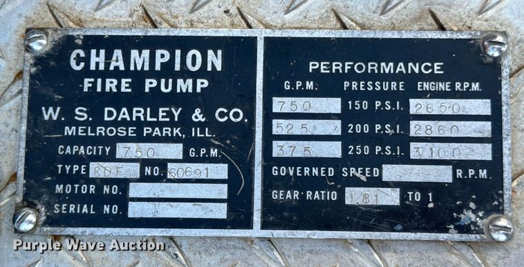 image for item DX1056 1976 Dodge W600 pumper fire truck