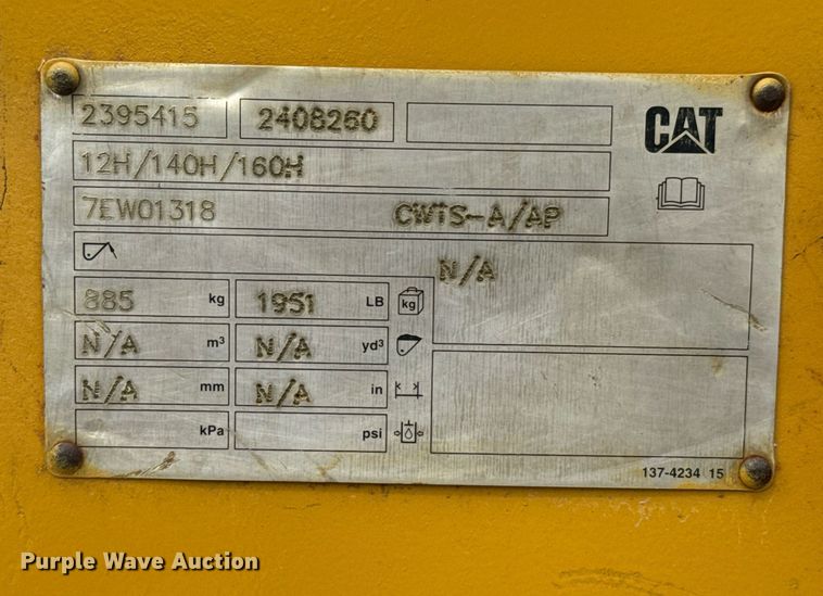 image for item DX1116 2007 Caterpillar 12H motor grader