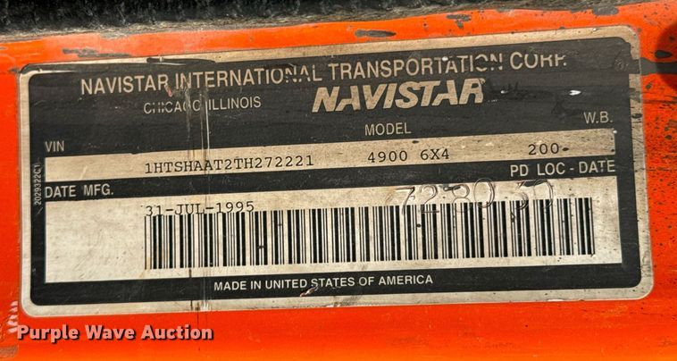 image for item DX1120 1996 International  4900 dump truck