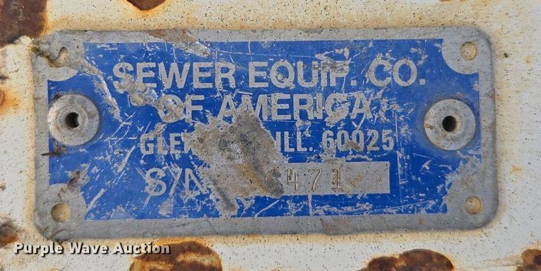 image for item EE8473 Sewer Equipment Co. of America  747  sewer jetter trailer