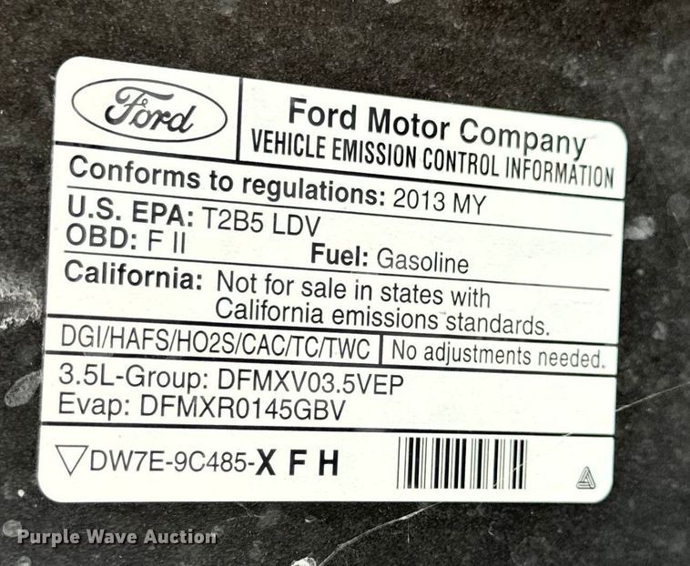 image for item EH6981 2013 Ford Taurus Police Interceptor 