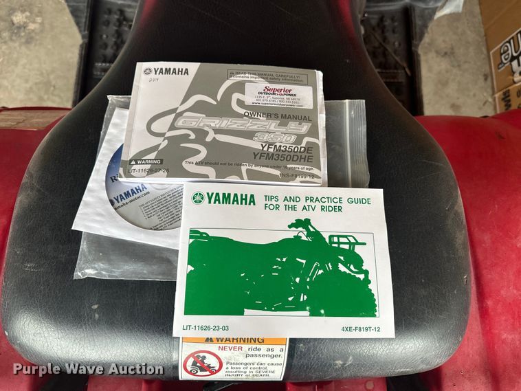 image for item EI4037 2014 Yamaha Grizzly 350 ATV