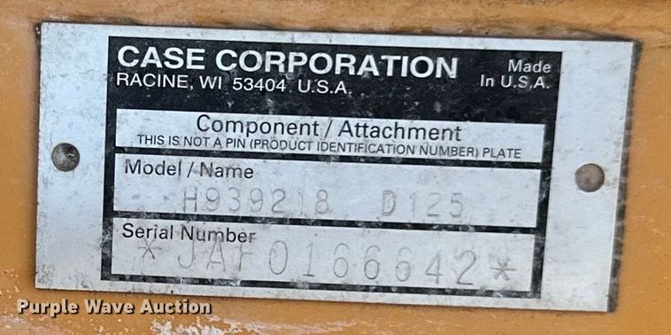 image for item EJ7090 Case D125 skid steer backhoe