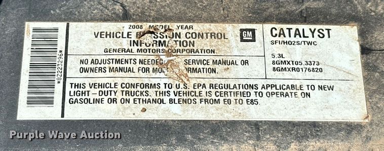 image for item EJ8942 2008 Chevrolet  Silverado 1500 Ext. Cab pickup truck