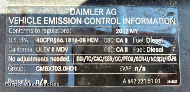 image for item EK3242 2012 Mercedes Benz  Sprinter 2500 ambulance