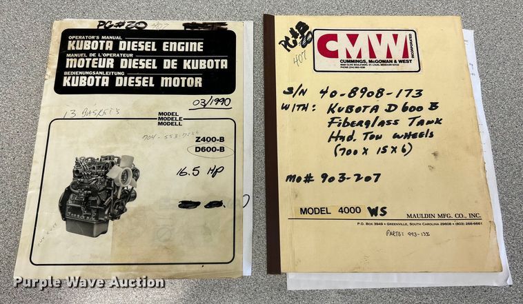 image for item EK3244 Mauldin 4000WS double drum roller