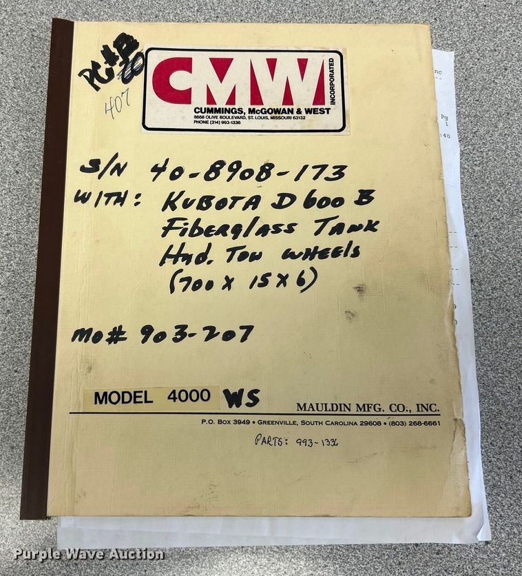 image for item EK3244 Mauldin 4000WS double drum roller