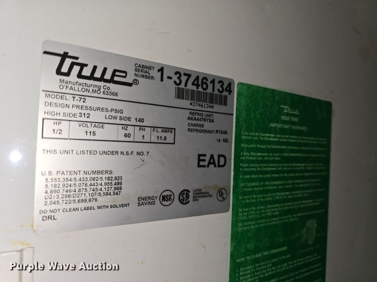 image for item EK6427 True T72 refrigerator