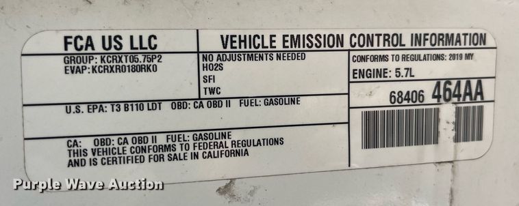 image for item EK8992 2019 Dodge Durango SSV SUV