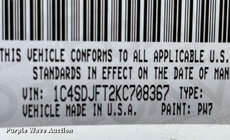 image for item EK8992 2019 Dodge Durango SSV SUV