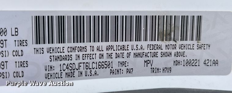 image for item EK8993 2020 Dodge  Durango SSV SUV