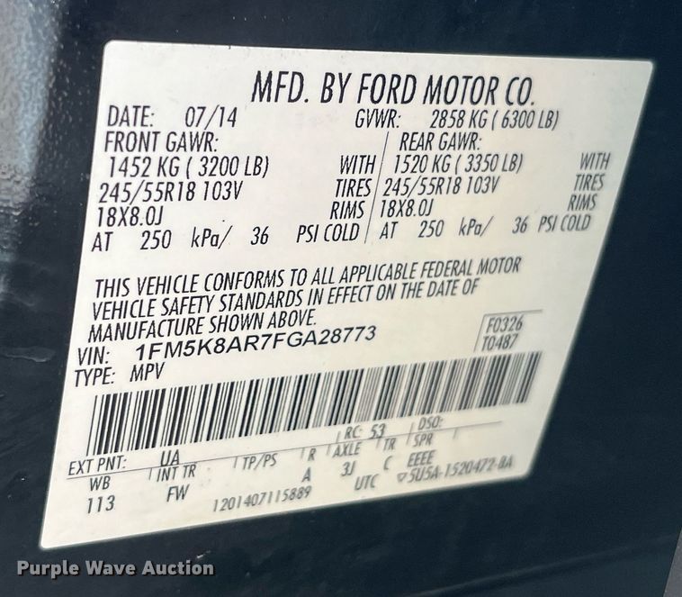 image for item EK8999 2015 Ford Explorer Police Interceptor  SUV