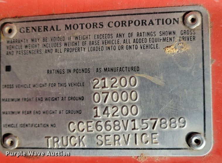 image for item KA9871 1978 Chevrolet  C65 dump truck