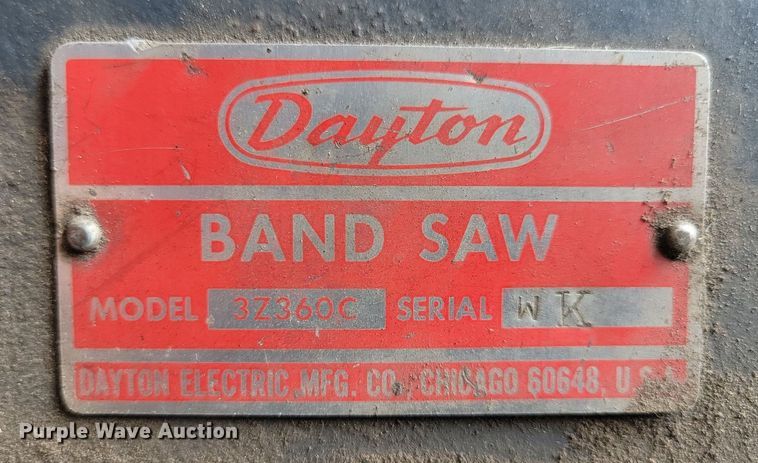 image for item KA9881 Dayton 3Z360C band saw