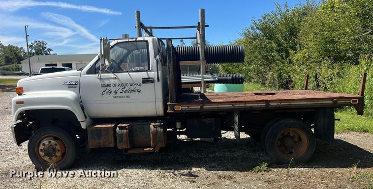 image for item LC9034 1991 Chevrolet Kodiak C6500 flatbed truck