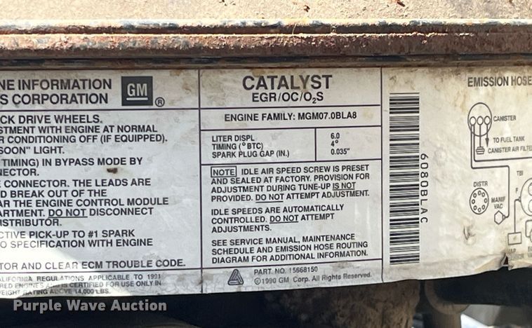 image for item LC9034 1991 Chevrolet Kodiak C6500 flatbed truck