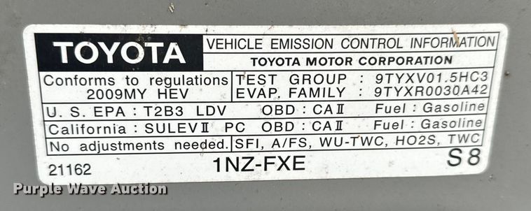 image for item LF9980 2009 Toyota Prius 