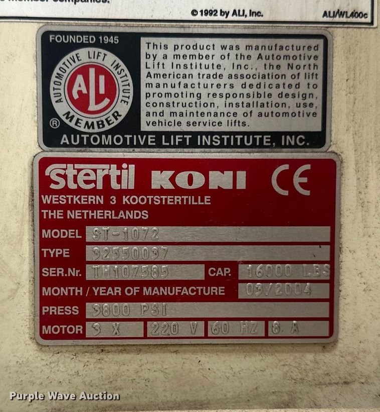 image for item LR9435 Stertil Koni four post lift