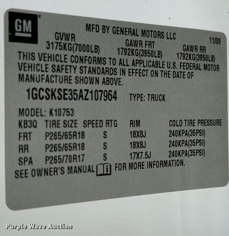 image for item NQ9758 2010 Chevrolet  Silverado 1500 Ext. Cab pickup truck