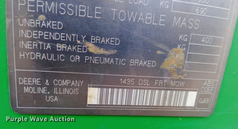 image for item NY9510 John Deere 1435 lawn mower