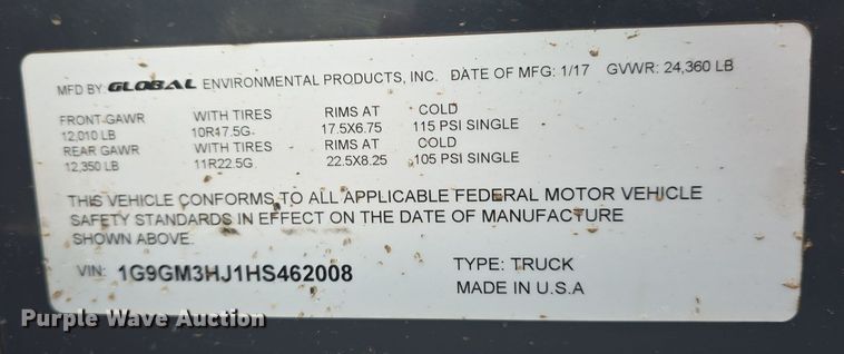 image for item OD9717 2017 Global M3 street sweeper