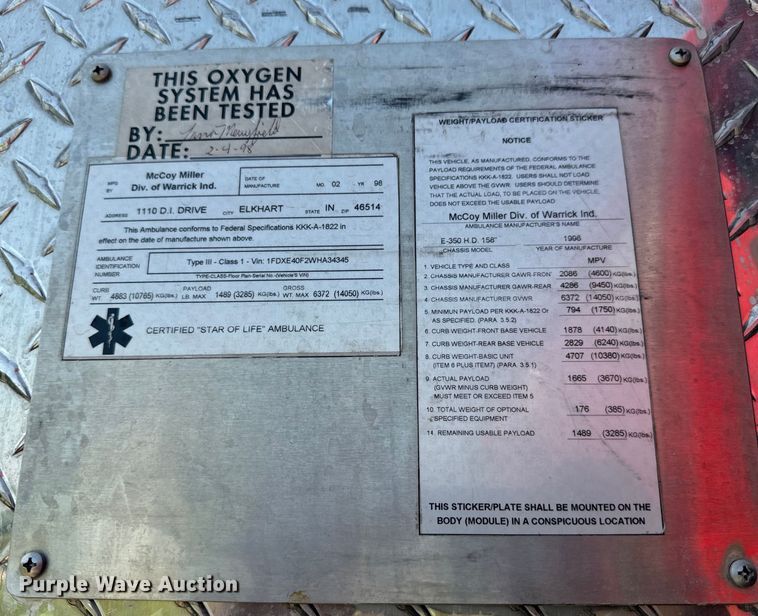 image for item OF9985 2006 Ford  E450 Super Duty ambulance