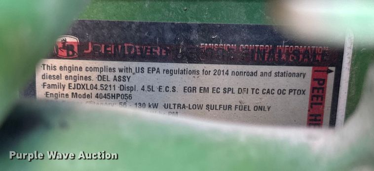 image for item OG9648 2014 John Deere  6105D tractor