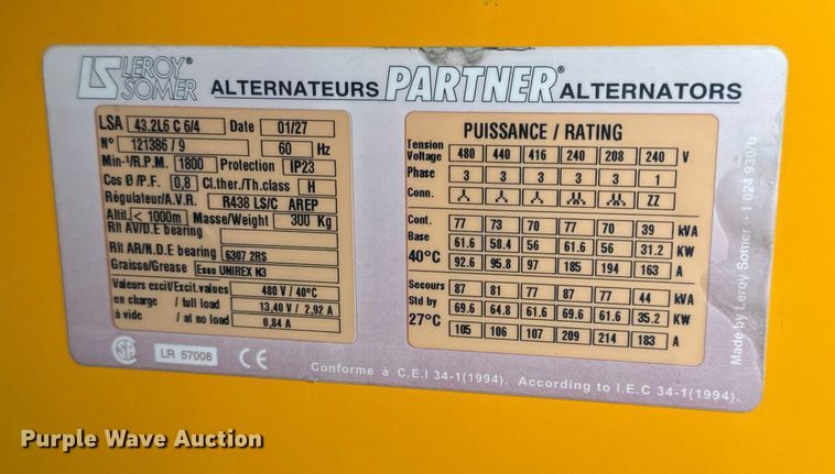 image for item OG9655 2003 Ingersoll Rand  G70 generator